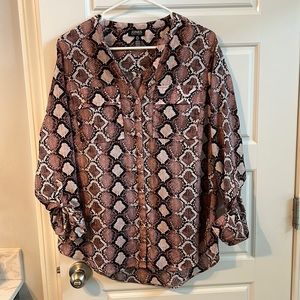 Pink snakeskin blouse
